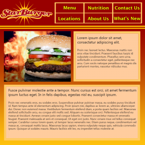 The design I created for the Star Burger website