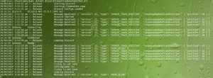 Manually running on Linux Terminal (with I think the default OpenSUSE background?), showing verbose logging of messages received from Clementine and Discord Status updating